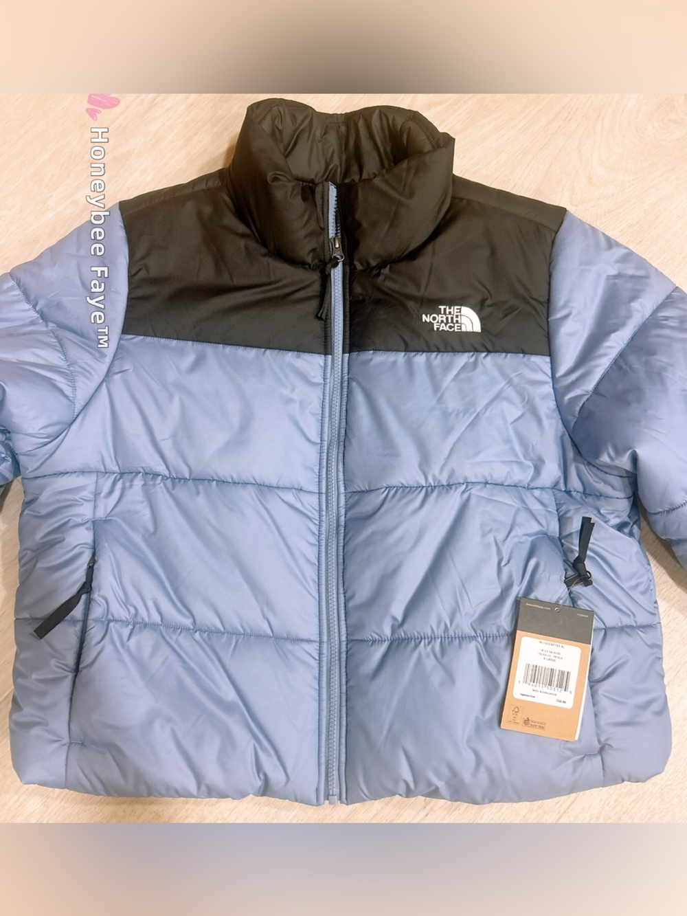 The North Face Women’s Cropped Saikuru Puffer Jacket Folk Blue Black XL NF0A55AR